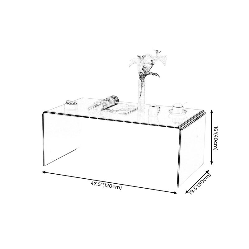 Modern Style Black/transparent Top Rectangular Coffee Table Made of Tempered Glass Clearhalo 'Coffee & Accent Tables' 'Coffee Tables' 'coffee_tables' 'furn' 'furn_coffee_tables' 'Furniture' 'Living Room Furniture' 1200x1200_bc750eb7-7b47-4151-ba17-e05f7c2189aa