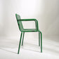 Dining Room Industrial Chair Metal Slat Back Dining Chair in Green
