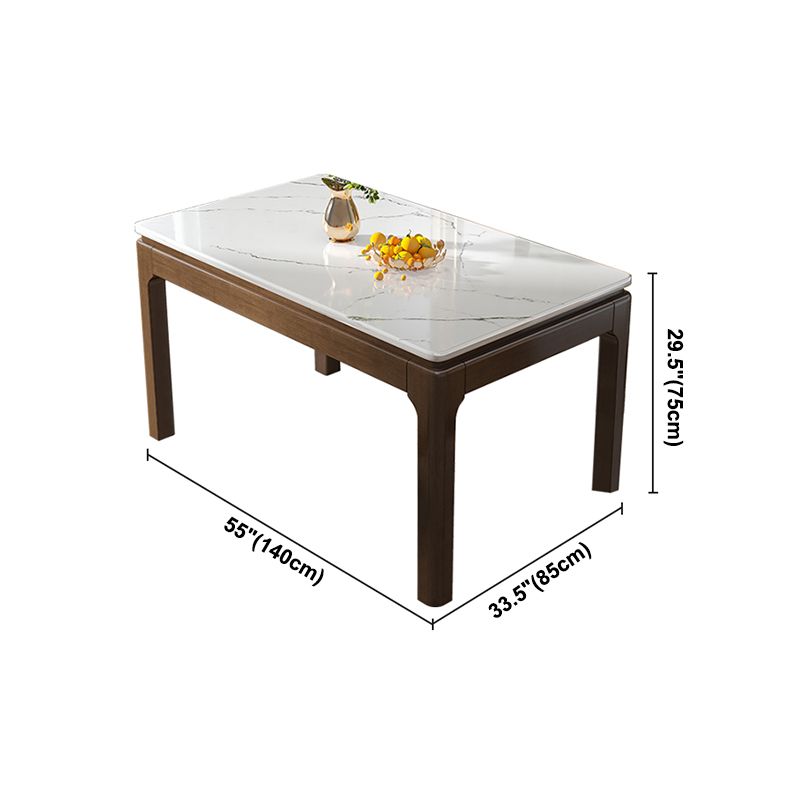 Marble Dining Table Mid-Century Style 4 Legs Base Rectangle Table for Home Clearhalo ' dining_table' 'Dining Tables & Seating' 'Dining Tables' 'furn' 'furn_dining_table' 'Furniture' 'furniture_dining_table' 'Kitchen & Dining Furniture' 'kitchen&dining_furn' 'kitchen' 'kitchen_dining_table' 1200x1200_bc75dd47-9413-440d-9604-ef7d67b8b8f1