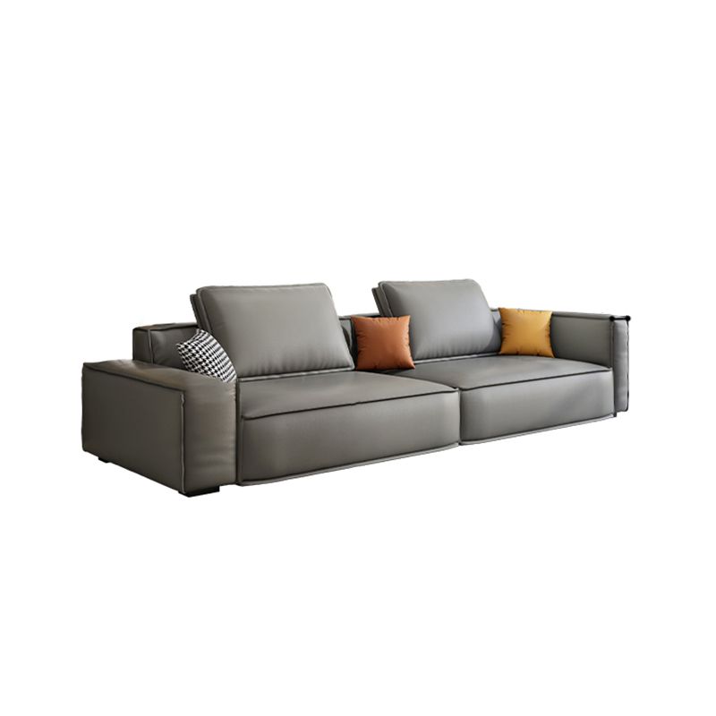 Faux Leather Living Room 3-seater Sofa Square Arm Standard Cushions Settee Clearhalo 'furn' 'furn_sofas' 'Furniture' 'furniture_sofas' 'Living Room Furniture' 'Sofa' 'sofas' 1200x1200_bc75fc91-bdf2-4075-a9ea-d1c511c7faf1