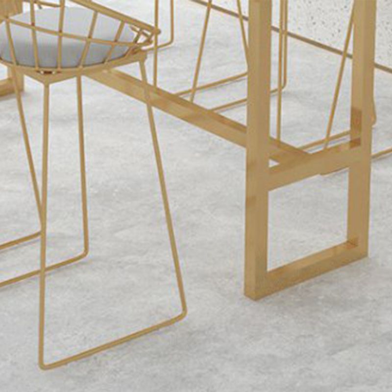 Tavolo da bar per patio contemporaneo in marmo White Footrest Bistro tavolo