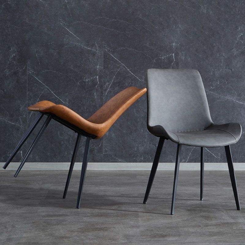 Contemporary Dining Chairs Kitchen Armless Side Chairs with Metal Legs Clearhalo 'Dining Chairs' 'Dining Tables & Seating' 'dining_chair' 'Furniture' 'furniture_dining_chair' 'Kitchen & Dining Furniture' 1200x1200_bc769824-794e-4385-8864-368963e4d6f0