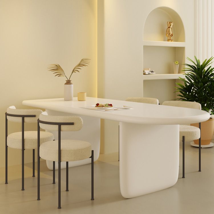 Set da pranzo ovale 1/2/5 pezzi set da pranzo bianco contemporaneo