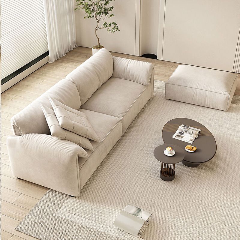 Fabric Sofa with Bolster Pillows Contemporary Apartment Seating