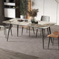 Simplicity Rectangle Dining Room Table Grey Sintered Stone Table with 4 Black Legs Clearhalo ' dining_table' 'Dining Tables & Seating' 'Dining Tables' 'furn' 'furn_dining_table' 'Furniture' 'furniture_dining_table' 'Kitchen & Dining Furniture' 'kitchen&dining_furn' 'kitchen' 'kitchen_dining_table' 1200x1200_bc78eea4-7ad8-4446-bd2c-0b614af26980