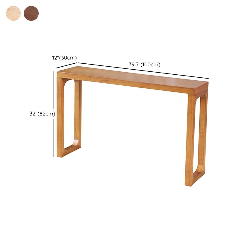 12 inch Wide Accent Table Mid-Century Modern Rectangle Wooden Console Table for Hall