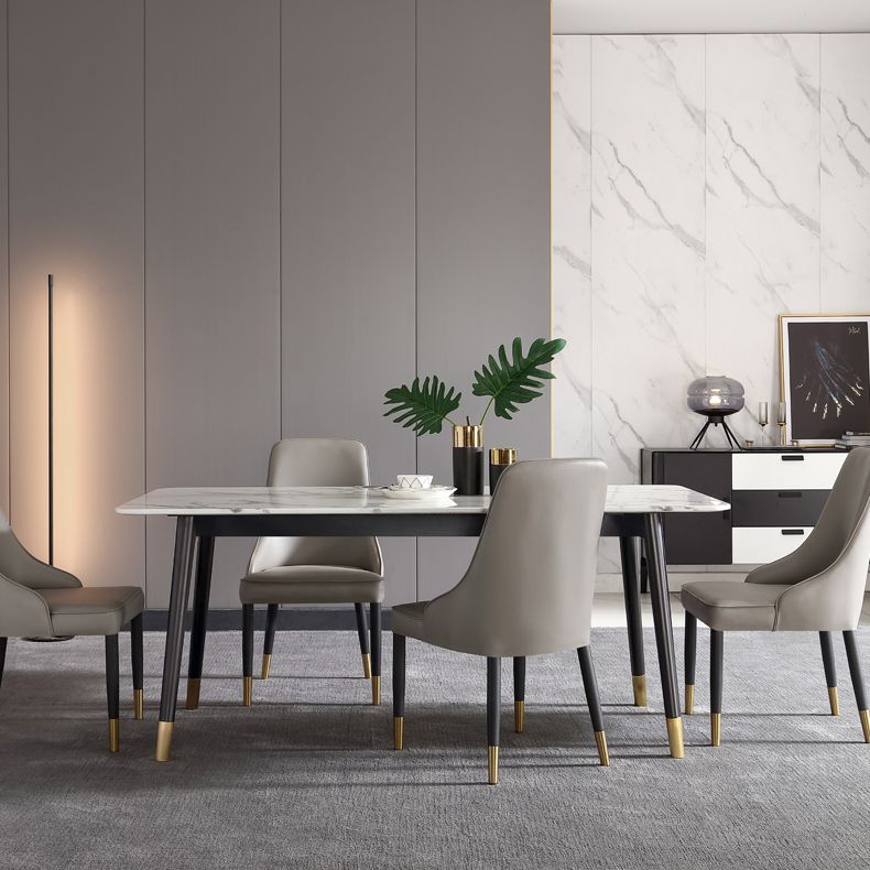Marble Luxury Dining Table 4 Legs Base Rectangle Table for Home Clearhalo ' dining_table' 'Dining Tables & Seating' 'Dining Tables' 'furn' 'furn_dining_table' 'Furniture' 'furniture_dining_table' 'Kitchen & Dining Furniture' 'kitchen&dining_furn' 'kitchen' 'kitchen_dining_table' 1200x1200_bc7c4dd8-9d65-4a3a-81c4-7a6f60818771
