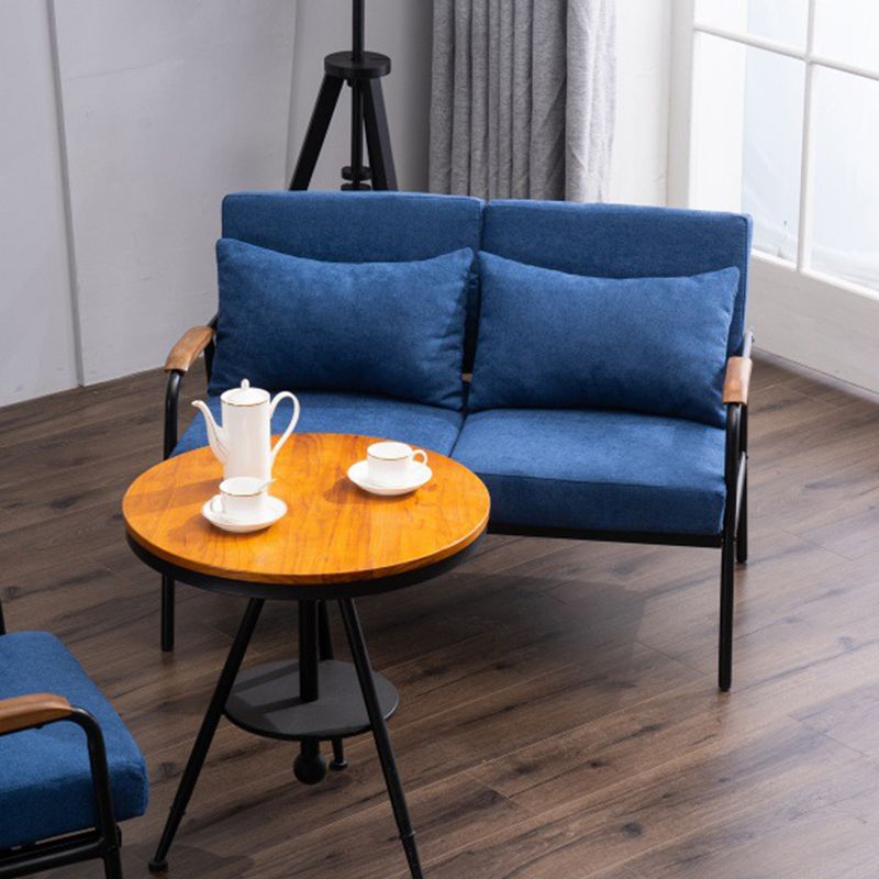 正方形のアームソファ24.40 "幅2人乗りのソファとリビングルームのためのゆるい背中