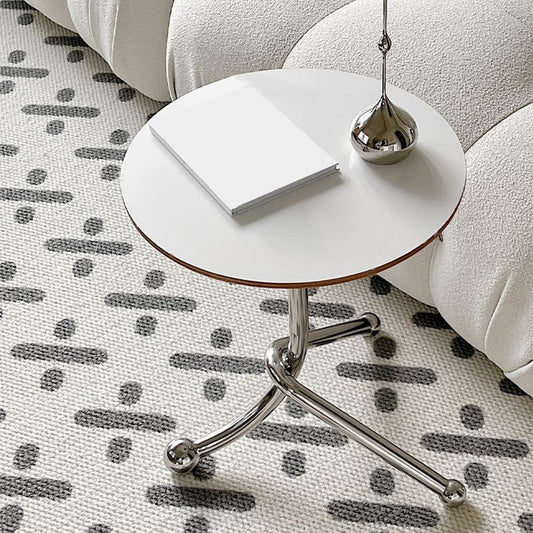 Modern Steel 3 Legs End Table Dia 11" Wood Top Bedside Table