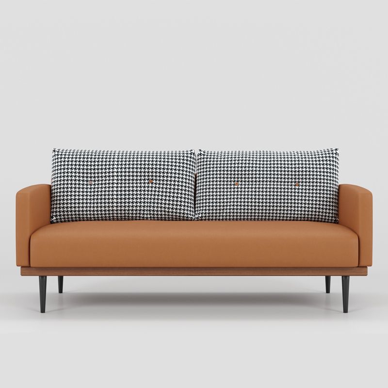 Square Arm Sofa Sofa 31.5" D x 29.53" H Faux Leather/Linen Sofa Clearhalo 'furn' 'furn_sofas' 'Furniture' 'furniture_sofas' 'kitchen' 'kitchen_sofas' 'Living Room Furniture' 'Sofa' 'sofas' 1200x1200_bc7dbd85-40d5-4cf2-bb55-d6a32d9b56ba