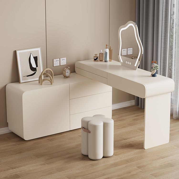 15,75 "MAQUE-UP Vanité de maquillage blanc Table de bureau de vanité avec 6 tiroirs