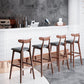 Scandinavian Restaurant Rubberwood Stool Matte Finish Upholstered Bar Stools Clearhalo 'Bar Furniture' 'Bar Stools' 'bar_stools' 'furn' 'furn_bar_stools' 'Furniture' 'furniture_bar_stools' 'Kitchen & Dining Furniture' 1200x1200_bc7e239e-8458-4f92-b511-1ecb18ee4cf2