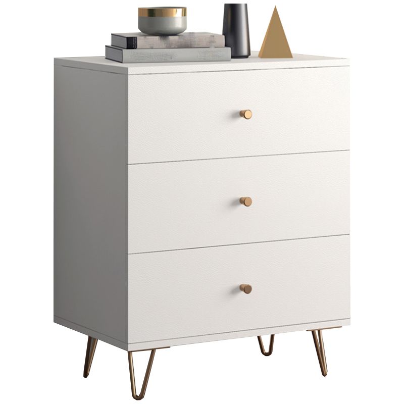 White Contemporary Accent Chest Rectangle Accent Cabinet with Drawers, Scratch Resistant