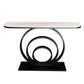 Stone Console Table 31.49" High Metal Frame Half Moon Accent Table Clearhalo 'Console Tables' 'console_tables' 'Entry & Mudroom Furniture' 'furn' 'furn_console_tables' 'Furniture' 1200x1200_bc7f3c05-790c-4577-b105-6aff59739d0c