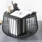 Metal Geometric Coffee Table Mid-Century Modern Frame Cocktail Table with Storage