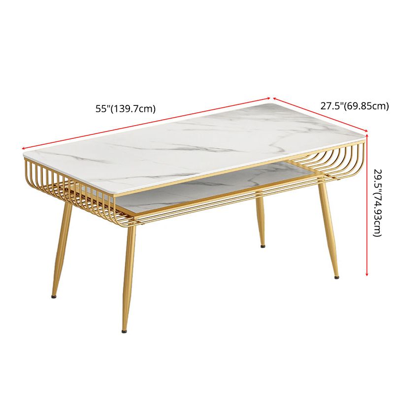 Contemporary Style Marble Table with White Table and 4 Gold Legs Base for Home Use Clearhalo 'Dining Room Sets' 'Dining Tables & Seating' 'dining_room_set' 'furn' 'furn_dining_room_set' 'Furniture' 'furniture_dining_room_set' 'Kitchen & Dining Furniture' 'kitchen&dining_furn' 'kitchen' 1200x1200_bc7fa9c4-5f9b-48ab-bb01-fceb0024dea5
