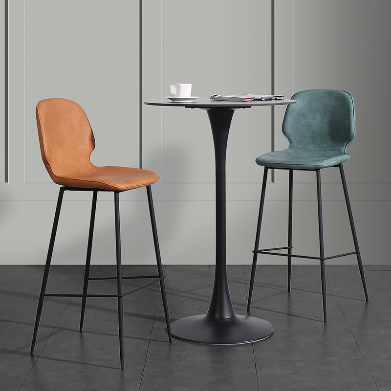 Leather Footrest Counter Stool Contemporary Buckets Low Back Bar Stool with Cushion Clearhalo 'Bar Furniture' 'Bar Stools' 'bar_stools' 'furn' 'furn_bar_stools' 'furniture_bar_stools' 'Kitchen & Dining Furniture' 'kitchen&dining_furn' 'kitchen' 'kitchen_furn' Furniture' 1200x1200_bc80262b-2d95-4e81-a639-e16940da73b4