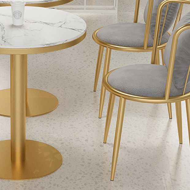 1/3 Pcs Metal Glam Dining Room Set with Round Table and Pedestal Base Dining Set Clearhalo 'Dining Room Sets' 'Dining Tables & Seating' 'dining_room_set' 'furn' 'furn_dining_room_set' 'Furniture' 'furniture_dining_room_set' 'Kitchen & Dining Furniture' 'kitchen&dining_furn' 'kitchen' 1200x1200_bc80295d-32a6-4530-9c6e-4b354f36f287