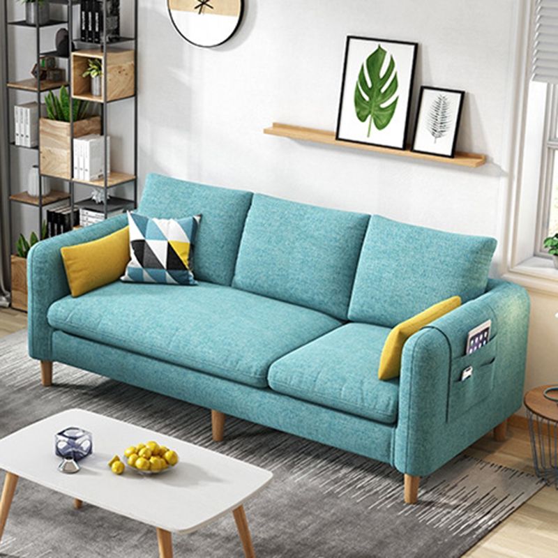 Contemporary Standard Faux Leather and Cotton Blend Settee Couch with Pillows Clearhalo 'furn' 'furn_sofas' 'Furniture' 'Living Room Furniture' 'Sofa' 'sofas' 1200x1200_bc83a6a8-b1c5-463d-8a51-0af1c00f934b