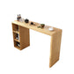 Mesa de comedor contemporánea de madera maciza, mesa de bar rectangular con base de almacenamiento
