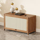 Console scandinave en bambou avec rangement fermé et portes