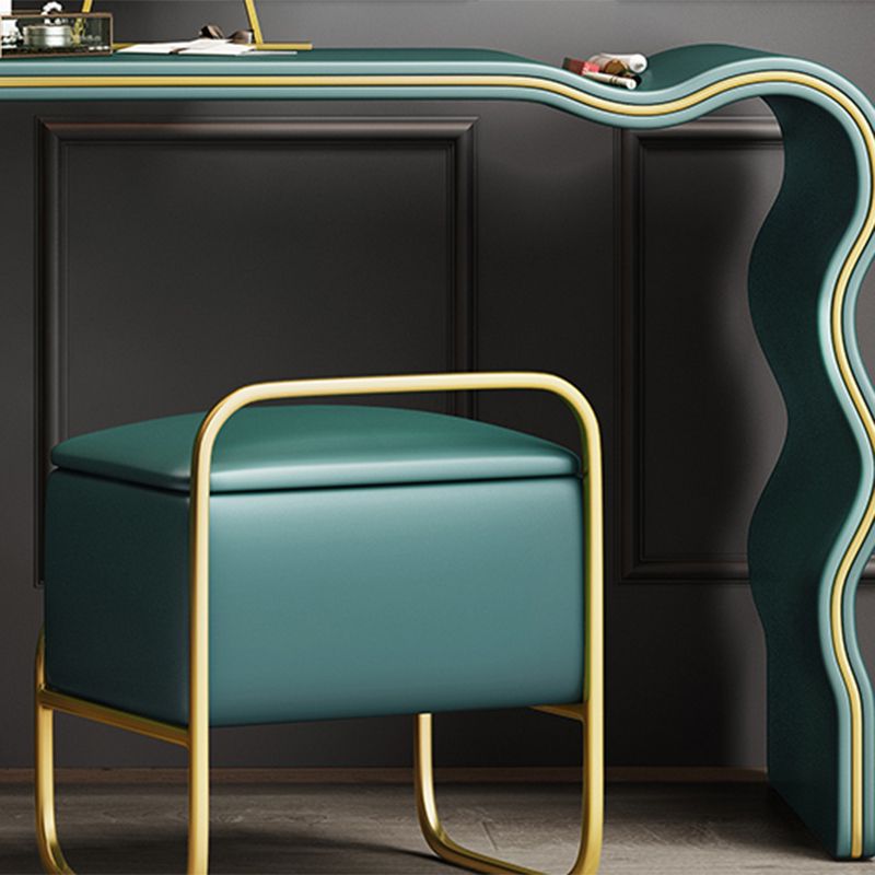 3 Drawers Make-up Vanity Set, 28.74" H Leather Vanity with Stool & Mirror Clearhalo 'Bedroom Furniture' 'furn' 'furn_makeup_vanities' 'Furniture' 'Makeup Vanities' 'makeup_vanities' 1200x1200_bc850d49-2ea4-47e3-8a2e-600dbeb26d8e