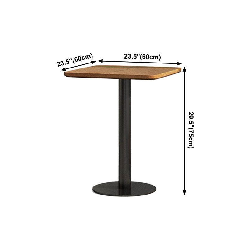 Table de dîner en bois industriel Table marron avec cadre noir pour salle à manger