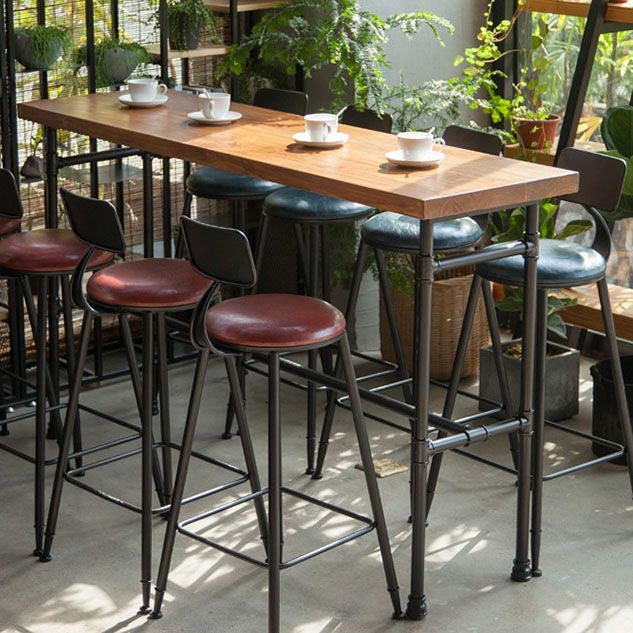 Bar-eettafel in industriële stijl, bartafel van metaal en hout voor binnen