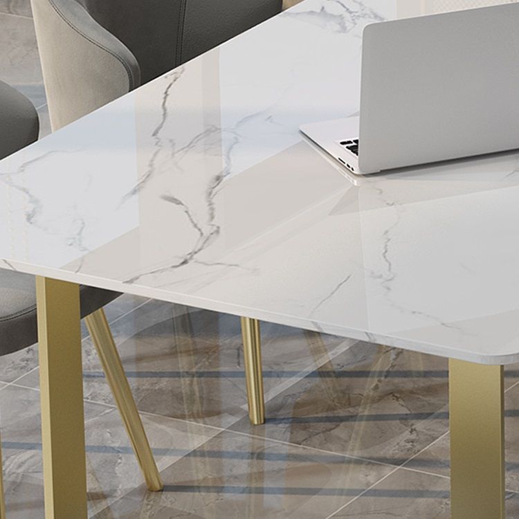 Rectangle White Dining Table Sintered Stone Table Luxury with Double Pedestal Clearhalo ' dining_table' 'Dining Tables & Seating' 'Dining Tables' 'furn' 'furn_dining_table' 'Furniture' 'furniture_dining_table' 'Kitchen & Dining Furniture' 'kitchen&dining_furn' 'kitchen' 'kitchen_dining_table' 1200x1200_bc8a3f5c-ef05-49d3-8dc1-9fea783344cf