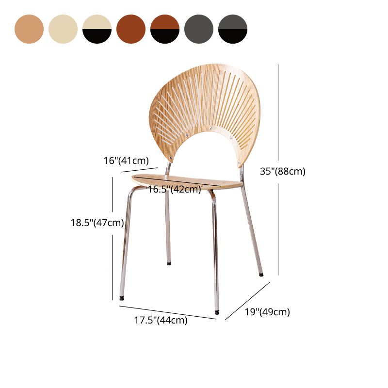 Contemporary Metal Kitchen and Dining Room Chair Open Back Dining Side Chair Clearhalo 'Dining Chairs' 'Dining Tables & Seating' 'dining_chair' 'furn' 'furn_dining_chair' 'Furniture' 'furniture_dining_chair' 'Kitchen & Dining Furniture' 1200x1200_bc8a56f1-85a1-442e-893c-5081001ac801