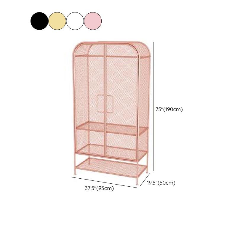 Industrial Style Wardrobe Bedroom Metal Wardrobe Closet with Doors