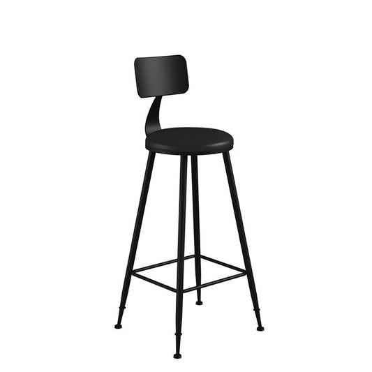 Industrial Armless Backrest Counter Stool Iron Bar Stool with Leather Cushion Clearhalo 'Bar Furniture' 'Bar Stools' 'bar_stools' 'furn' 'furn_bar_stools' 'furniture_bar_stools' 'Kitchen & Dining Furniture' 'kitchen&dining_furn' 'kitchen' 'kitchen_furn' Furniture' 1200x1200_bc8c17d9-3fb8-4fb1-8e07-8069a01b9566