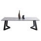 15.7"Tall Steel Sled Base Rectangular Slate Top Coffee Table