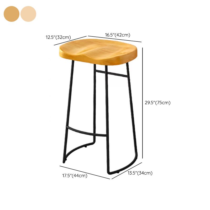Modern Armless Backless Counter Stool Pine Wood Bar Stool with Pedal for Cafe Clearhalo 'Bar Furniture' 'Bar Stools' 'bar_stools' 'furn' 'furn_bar_stools' 'Furniture' 'Kitchen & Dining Furniture' 1200x1200_bc8c7025-ee40-480c-a0ff-1bb46faae38d