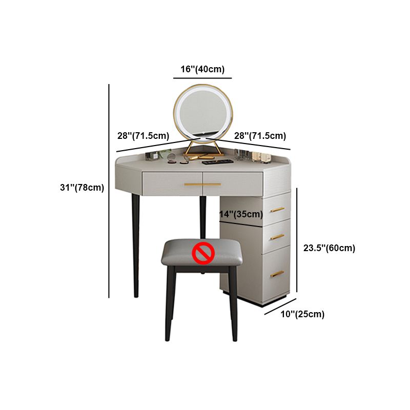 Zeitgenössischer hölzerner Make-up Eitelkeit mit Schublade in Grau für Schlafzimmer