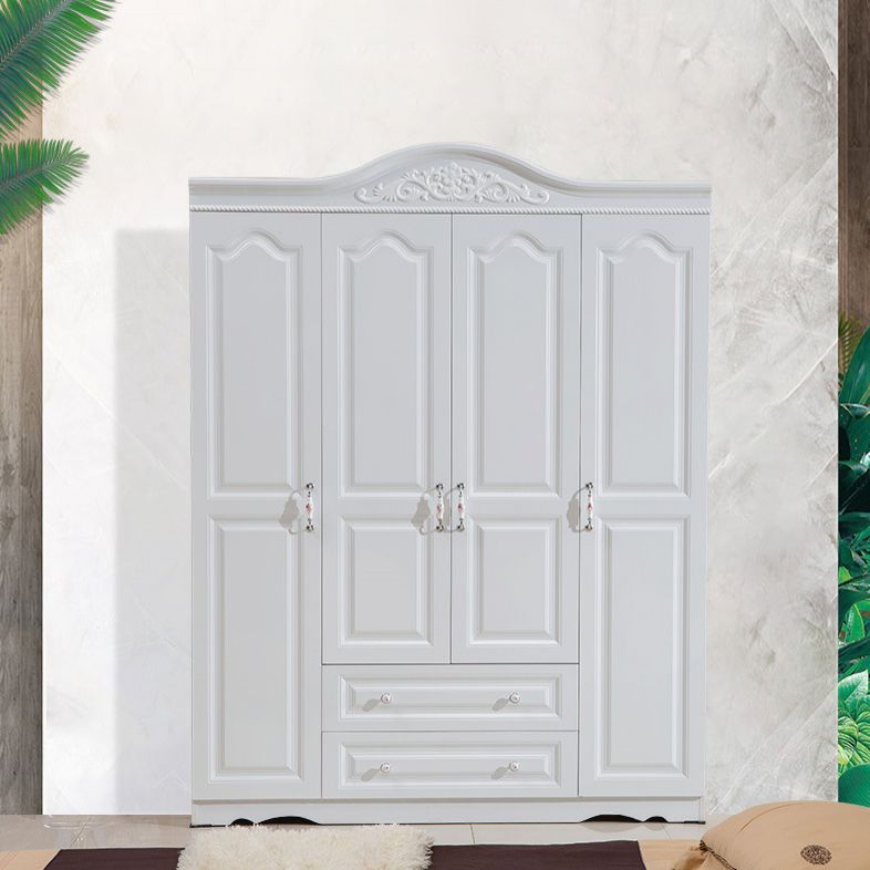 Bedroom Hinged Door Storage Cabinet Manufactured Wood Victorian Cabinet with Drawers