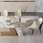 Traditional Luxury Rectangle Home Furniture Stone Double Pedestal Table