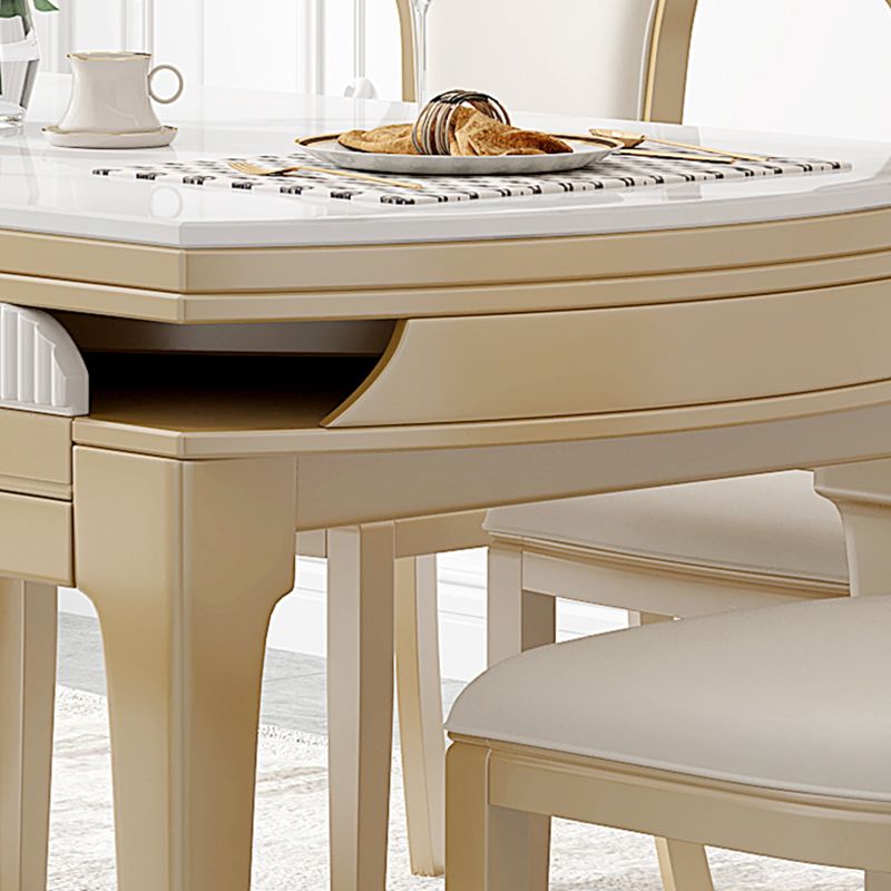 現代の1/2/5/7ピース家具丸い石のダイニングセットホワイト