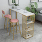 Glam 1/3/5 Pieces Bar Table Set Rectangle Stone Counter Table with Stools for Living Room Clearhalo 'Bar Furniture' 'furn' 'furn_home_bar_bar_sets' 'Furniture' 'Home Bars & Bar Sets' 'home_bar_bar_sets' 'Kitchen & Dining Furniture' 1200x1200_bc90cc0e-0c16-483e-8d0a-427638da565e