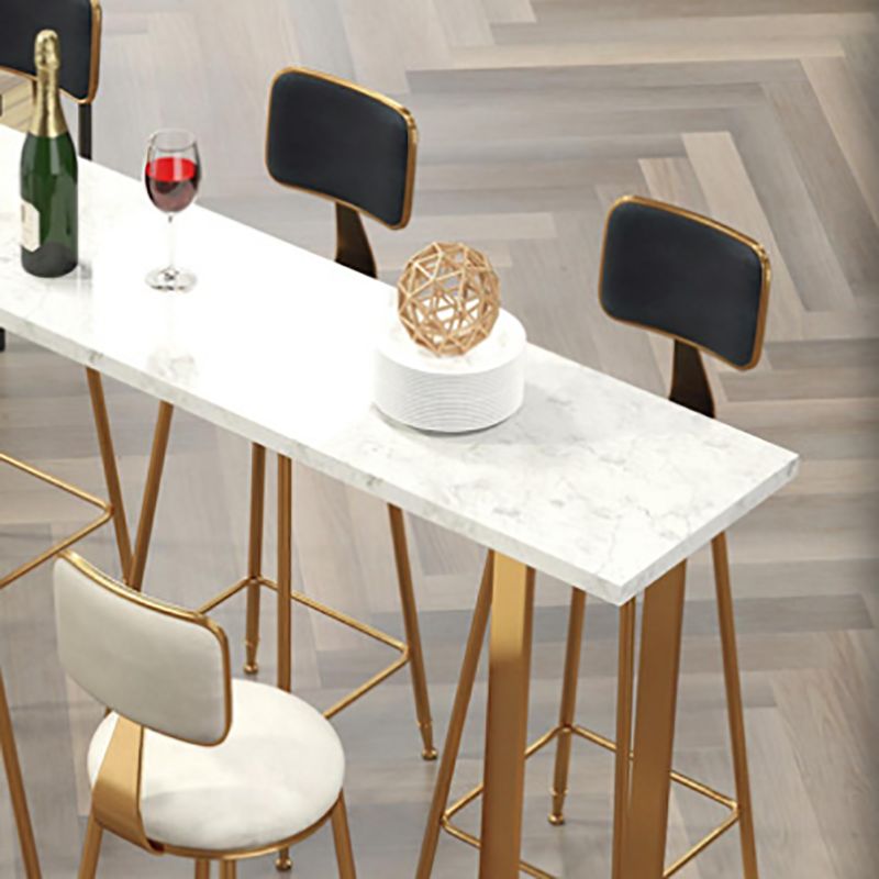 Table de comptoir de bar en faux marbre Glam Table de comptoir de bar rectangulaire pour la cuisine
