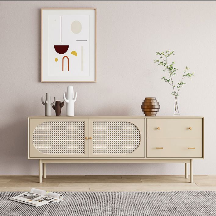 25.6" High Nordic TV Stand Solid Wood TV Cabinet with 2-Drawer & Cabinet Clearhalo 'furn' 'furn_tv_stands_entertainment_centers' 'Furniture' 'Living Room Furniture' 'TV Stands & Entertainment Centers' 'TV Stands & Media Storage Furniture' 'tv_stands_entertainment_centers' 1200x1200_bc93ce15-46fe-474c-bc70-ecdb445a1453