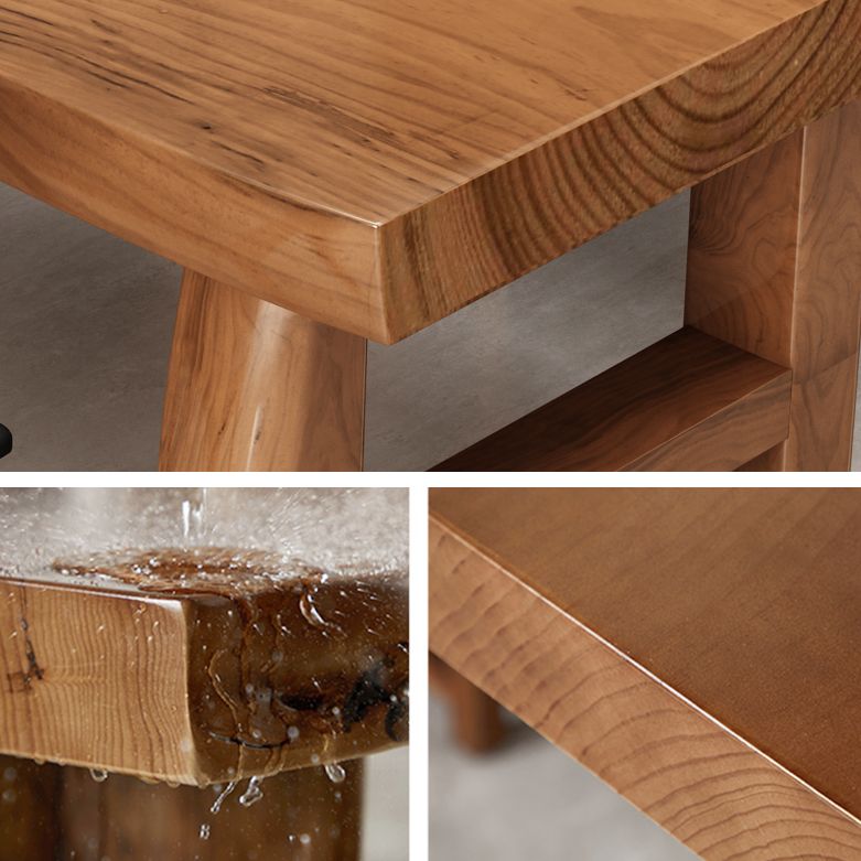 Pine Solid Wooden Table Rectangle Dining Table with Double Pedestal, in Brown Clearhalo ' dining_table' 'Dining Tables & Seating' 'Dining Tables' 'furn' 'furn_dining_table' 'Furniture' 'furniture_dining_table' 'Kitchen & Dining Furniture' 'kitchen&dining_furn' 'kitchen' 'kitchen_dining_table' 1200x1200_bc958d11-cf5b-4c2a-8bd7-65ed3ef5d5ae