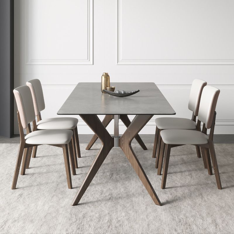 Medieval Modern Stone Dining Table Trestle Base Table for Dining Room Clearhalo 'Dining Tables & Seating' 'Dining Tables' 'dining_table' 'furn' 'furn_dining_table' 'Furniture' 'Kitchen & Dining Furniture' 1200x1200_bc95d855-4742-4cf2-b98a-713fc6ec02de