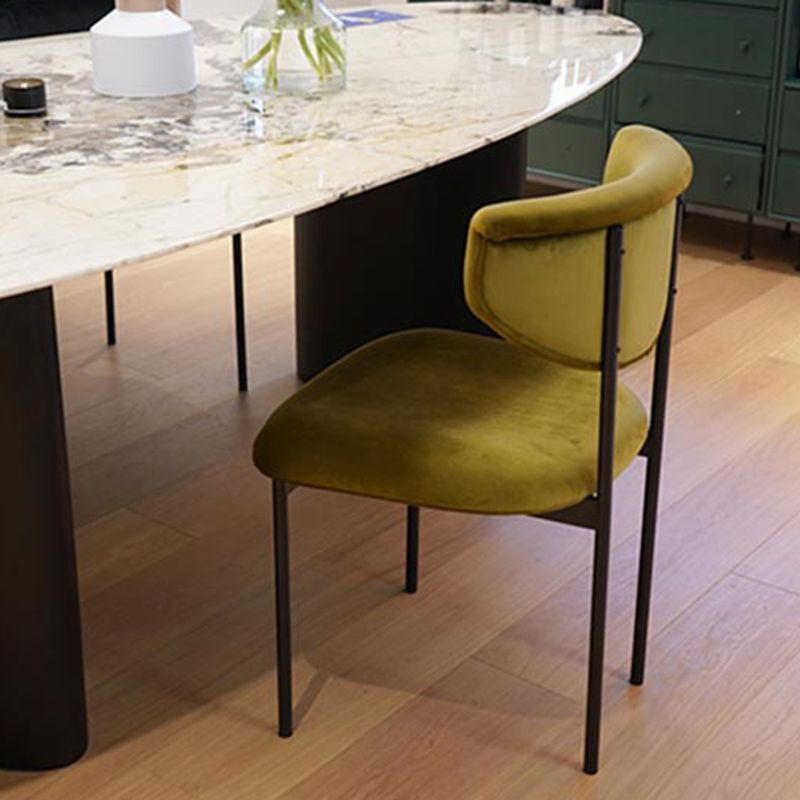 Scandinavian Linen Dining Chairs for Home Use Open Back Dining Side Chairs Clearhalo ' kitchen&dining_furn' 'Dining Chairs' 'Dining Tables & Seating' 'dining_chair' 'furn' 'furn_dining_chair' 'Furniture' 'furniture_dining_chair' 'Kitchen & Dining Furniture' 'kitchen' 1200x1200_bc961837-43f8-472c-8a7f-ee7a56dc8418