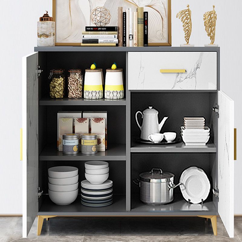 Glam Style Sideboard Engineered Wood Side Board for Living Room Clearhalo 'buffet_sideboard' 'Buffets & Sideboards' 'furn' 'furn_buffet_sideboard' 'Furniture' 'Kitchen & Dining Furniture' 1200x1200_bc964ef9-5334-4465-83c5-8898d54dfae8