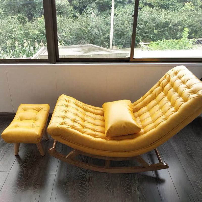 Chaise de chaise chaise intérieure de loisirs en bois moderne chaise à bascule rembourrée