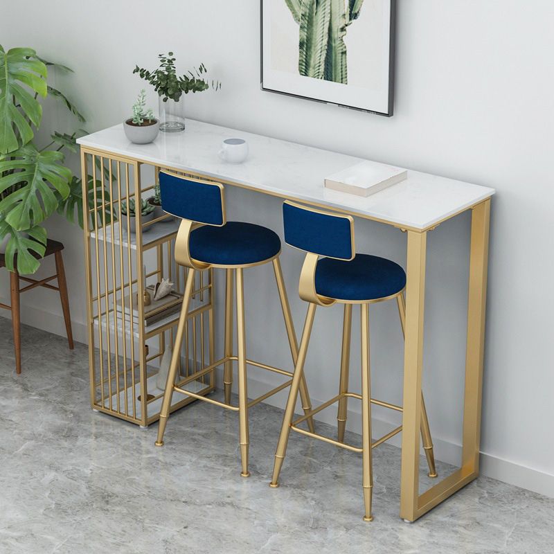 1/4 stuks luxueuze rechthoek pubtafel set marmeren aanrechttafel ingesteld met hoge ontlasting