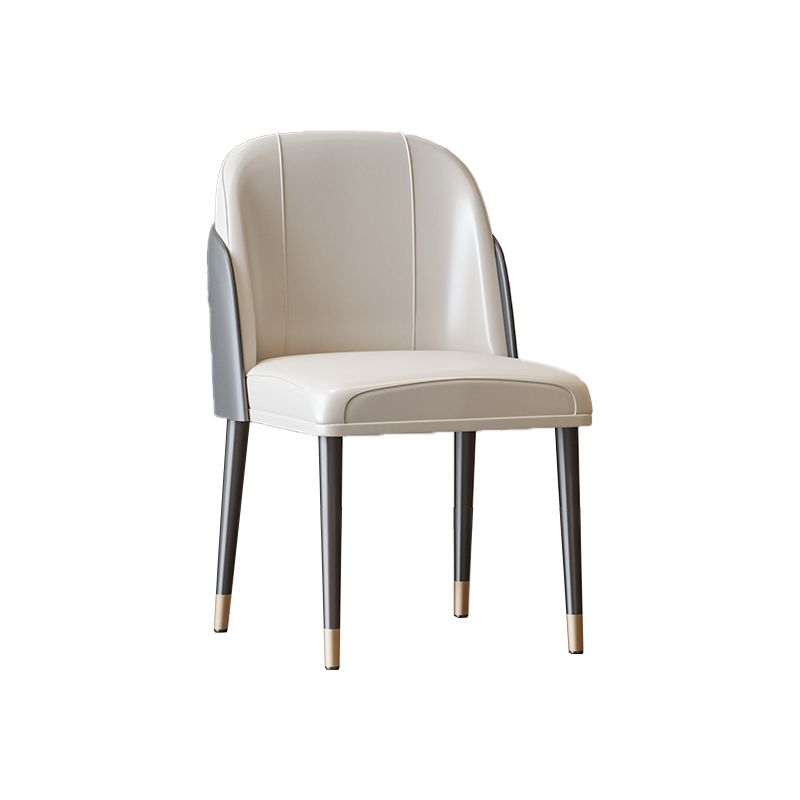 Scandinavian Style Leather Dining Chairs Solid Back Armless Dining Chair Clearhalo 'Dining Chairs' 'Dining Tables & Seating' 'dining_chair' 'furn' 'furn_dining_chair' 'Furniture' 'Kitchen & Dining Furniture' 1200x1200_bc98132e-1726-48d6-bf2e-aa83ee186119