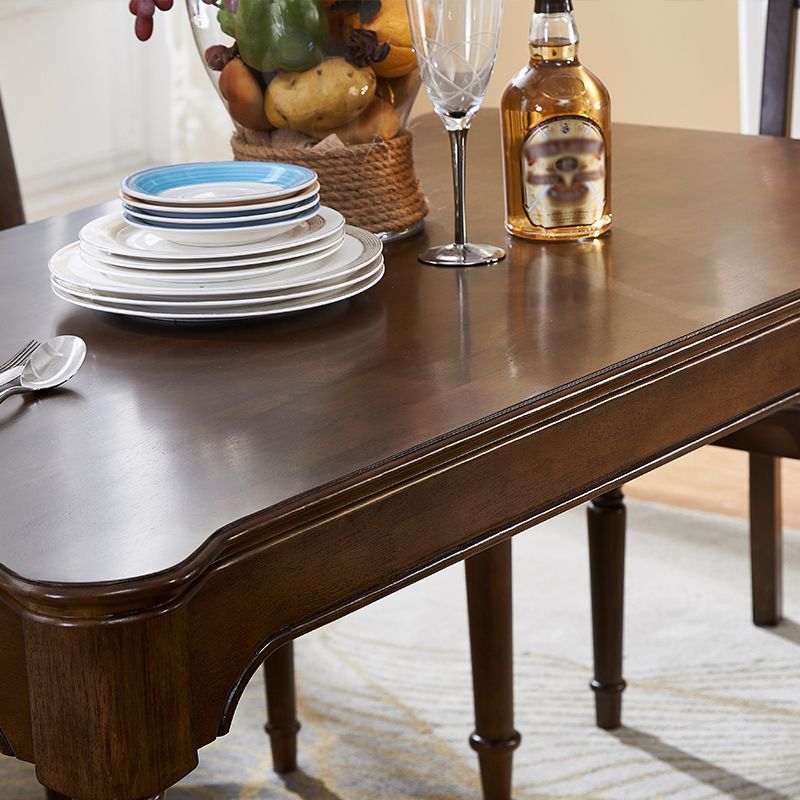 Medieval Modern Rectangle Dining Table Rubber Wood Table in Brown with 4 Legs Clearhalo ' dining_table' 'Dining Tables & Seating' 'Dining Tables' 'furn' 'furn_dining_table' 'Furniture' 'furniture_dining_table' 'Kitchen & Dining Furniture' 'kitchen&dining_furn' 'kitchen' 'kitchen_dining_table' 1200x1200_bc984758-7fee-47c2-88f9-5a621cab0355