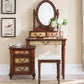 Victorian Vanity Set Solid Wood Drawers Included Makeup Dressing Table With Mirror & Stool Clearhalo 'Bedroom Furniture' 'furn' 'furn_makeup_vanities' 'Furniture' 'Makeup Vanities' 'makeup_vanities' 1200x1200_bc98f4aa-b540-4fb3-a75e-9005d88c9d04